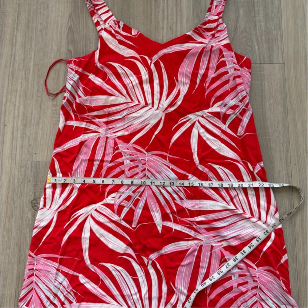 1. State Red and White Palm Leaf Patterned Dress - Picture 7 of 7
